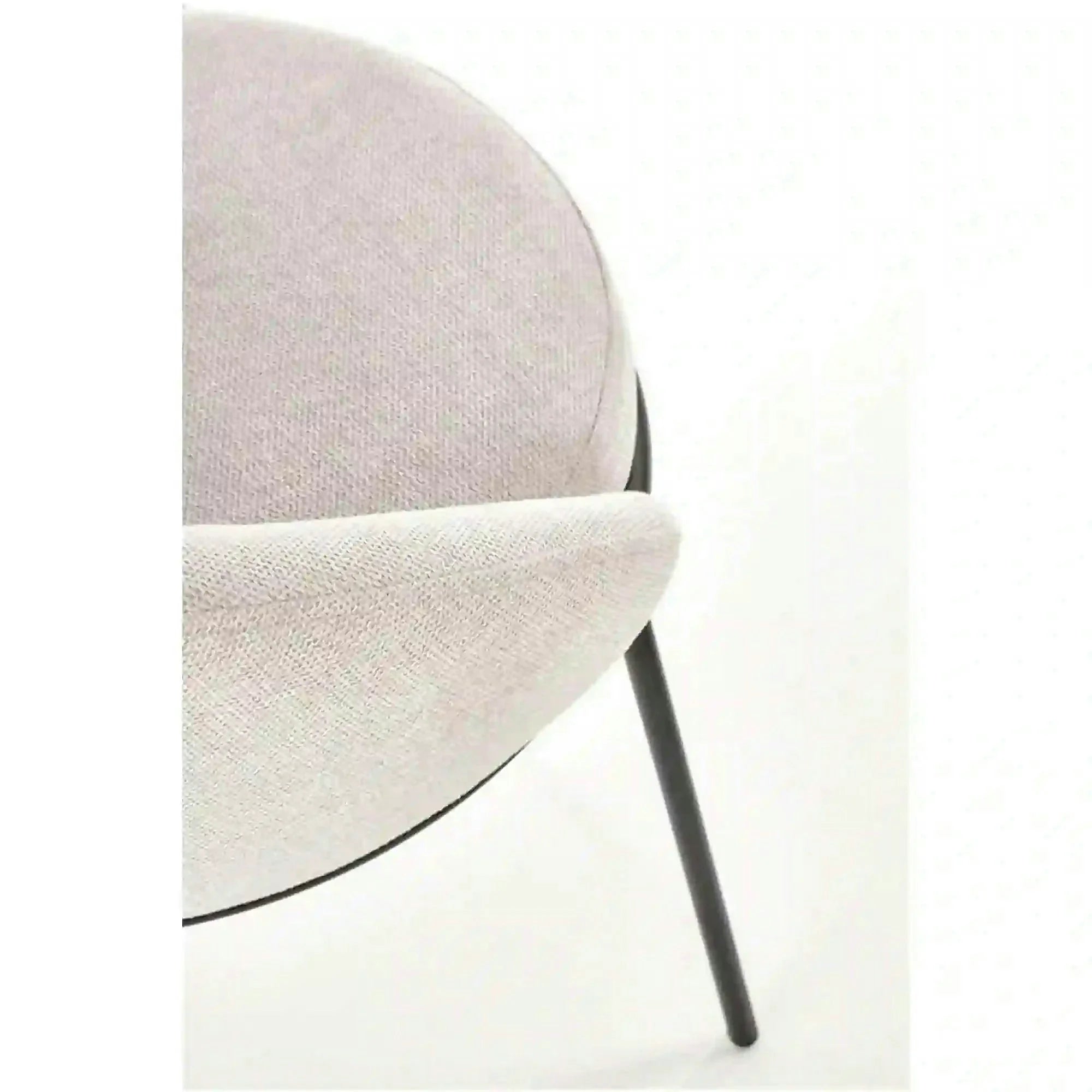 Saun tapitat dining K482, bej/negru, stofa clasica/metal, 61x59x78 cm
