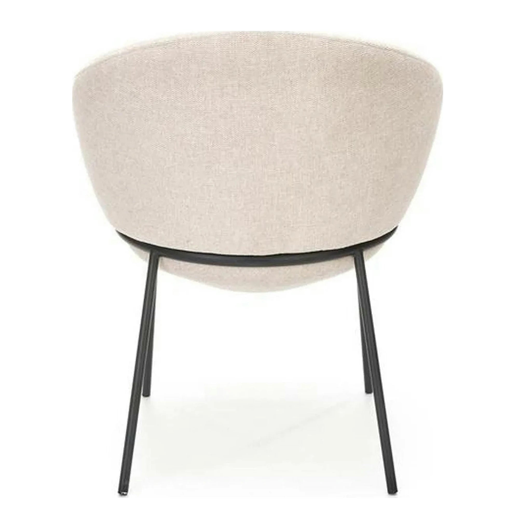 Saun tapitat dining K482, bej/negru, stofa clasica/metal, 61x59x78 cm