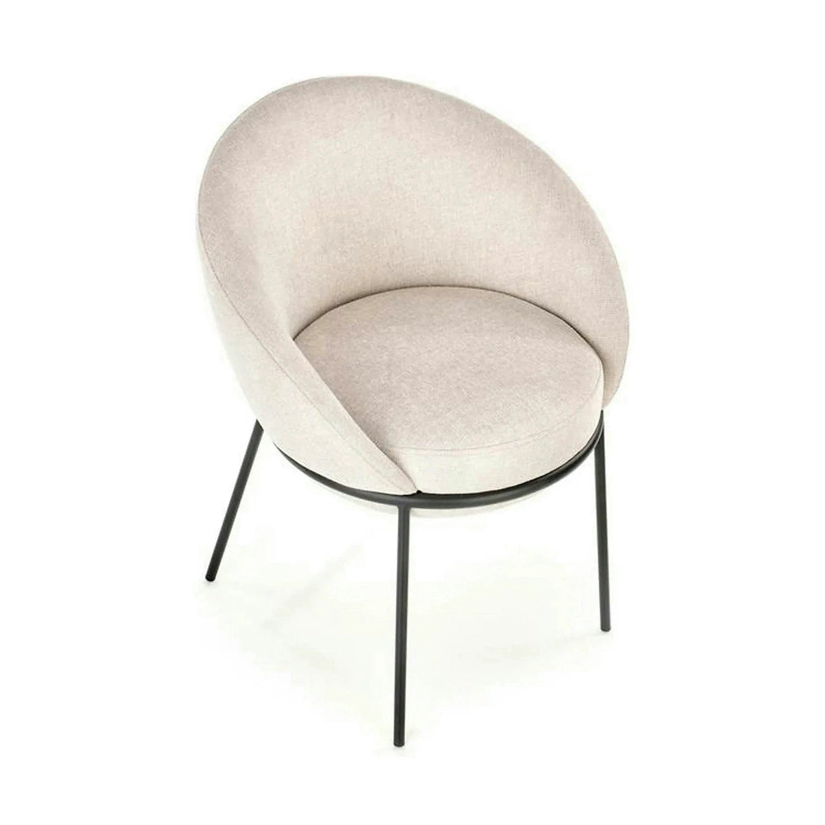Saun tapitat dining K482, bej/negru, stofa clasica/metal, 61x59x78 cm