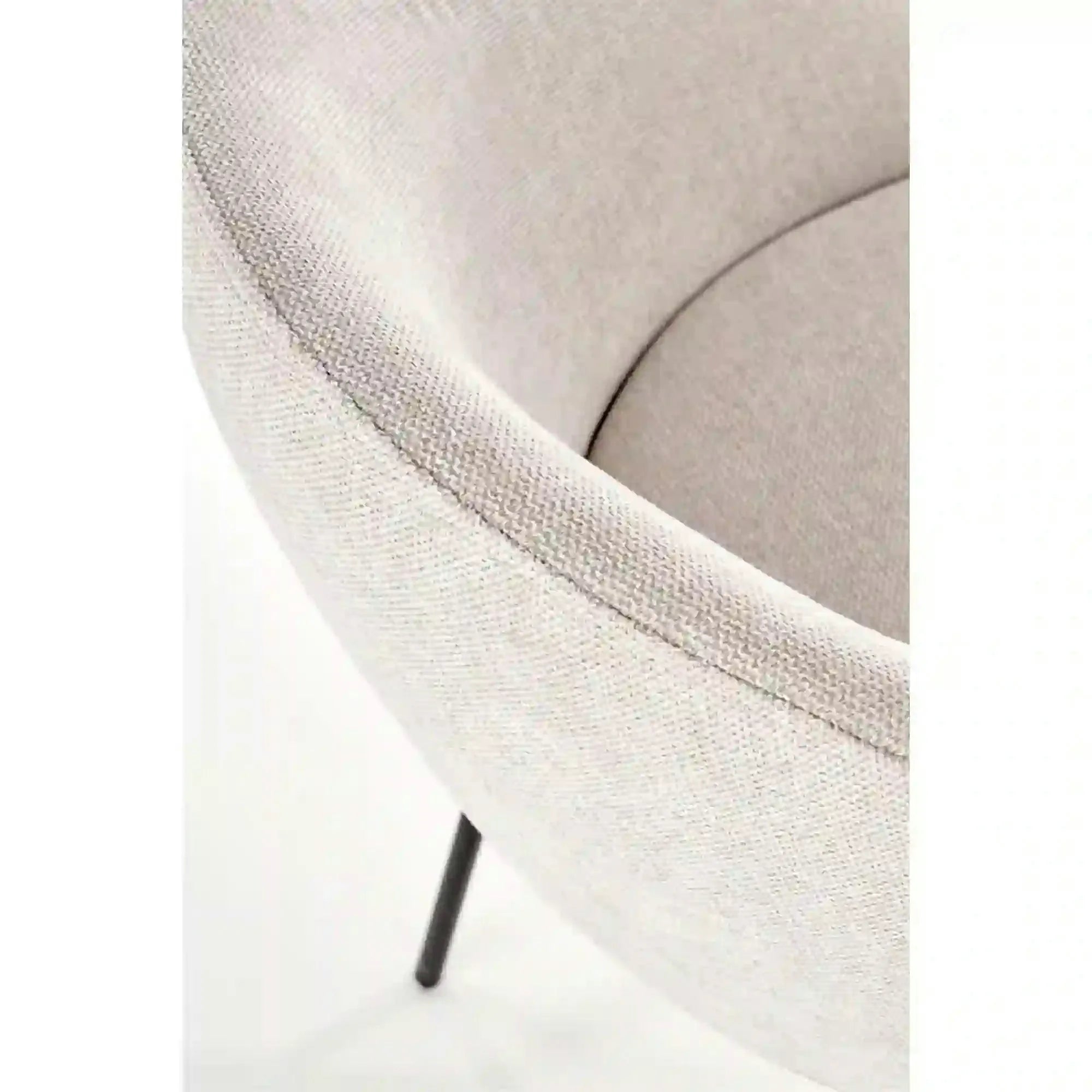 Saun tapitat dining K482, bej/negru, stofa clasica/metal, 61x59x78 cm