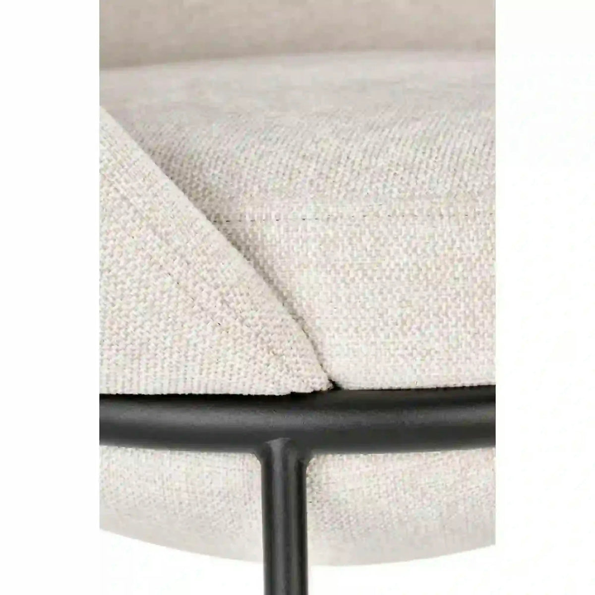 Saun tapitat dining K482, bej/negru, stofa clasica/metal, 61x59x78 cm