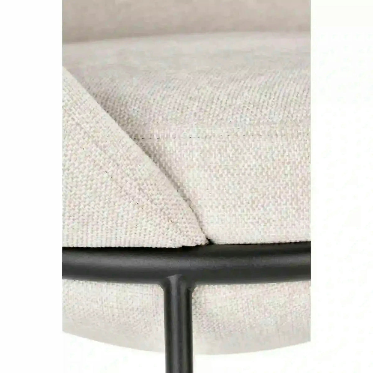 Saun tapitat dining K482, bej/negru, stofa clasica/metal, 61x59x78 cm