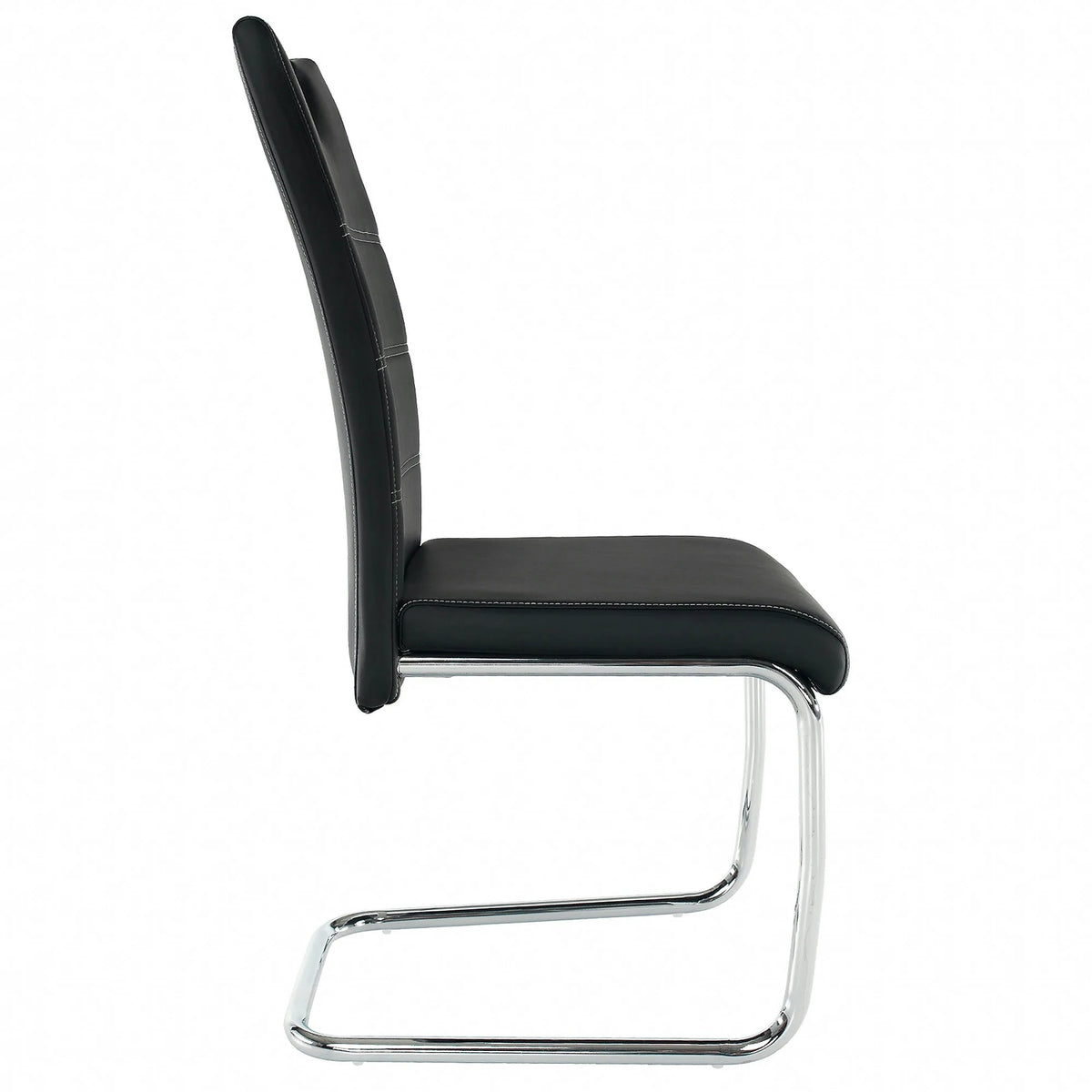 Scaun ABIRA NEW, negru/crom, piele PU/metal, 43x44x96 cm