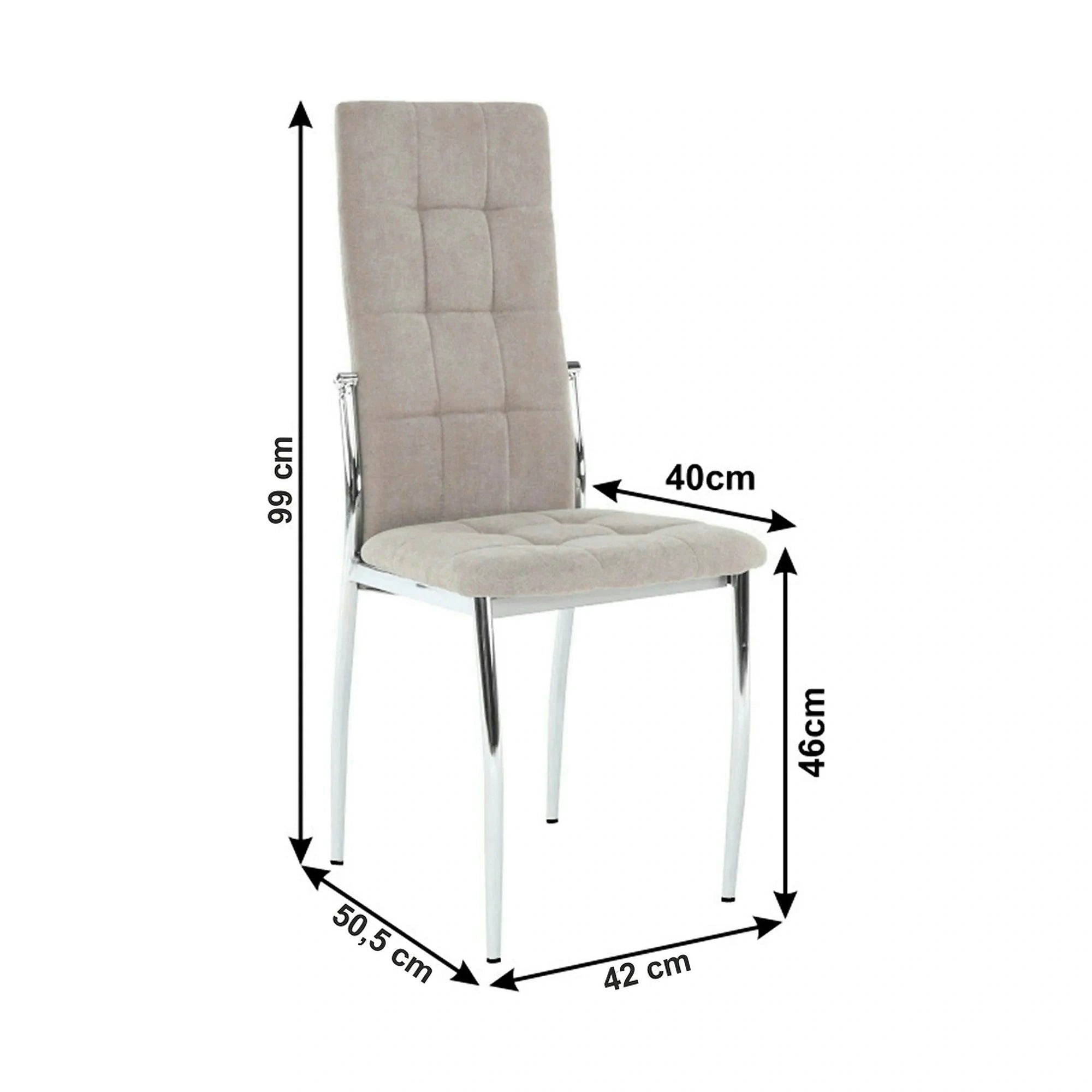 Scaun ADORA NEW, bej, stofa clasica/metal, 42x51x99 cm