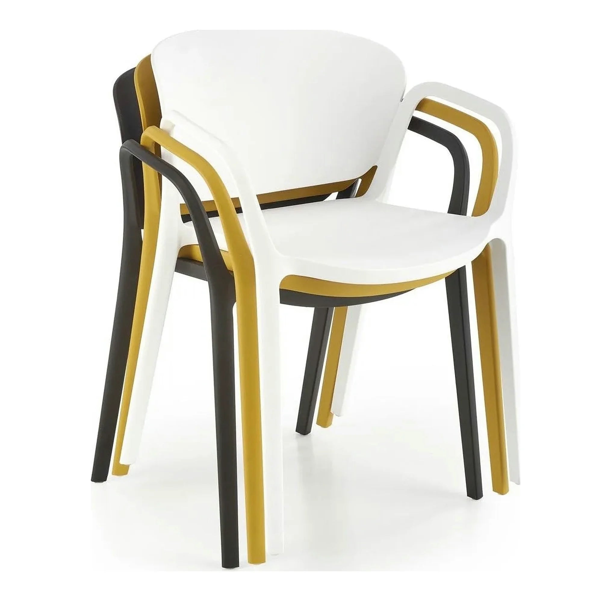 Scaun afara K491, alb, polipropilena, 60x56x76 cm