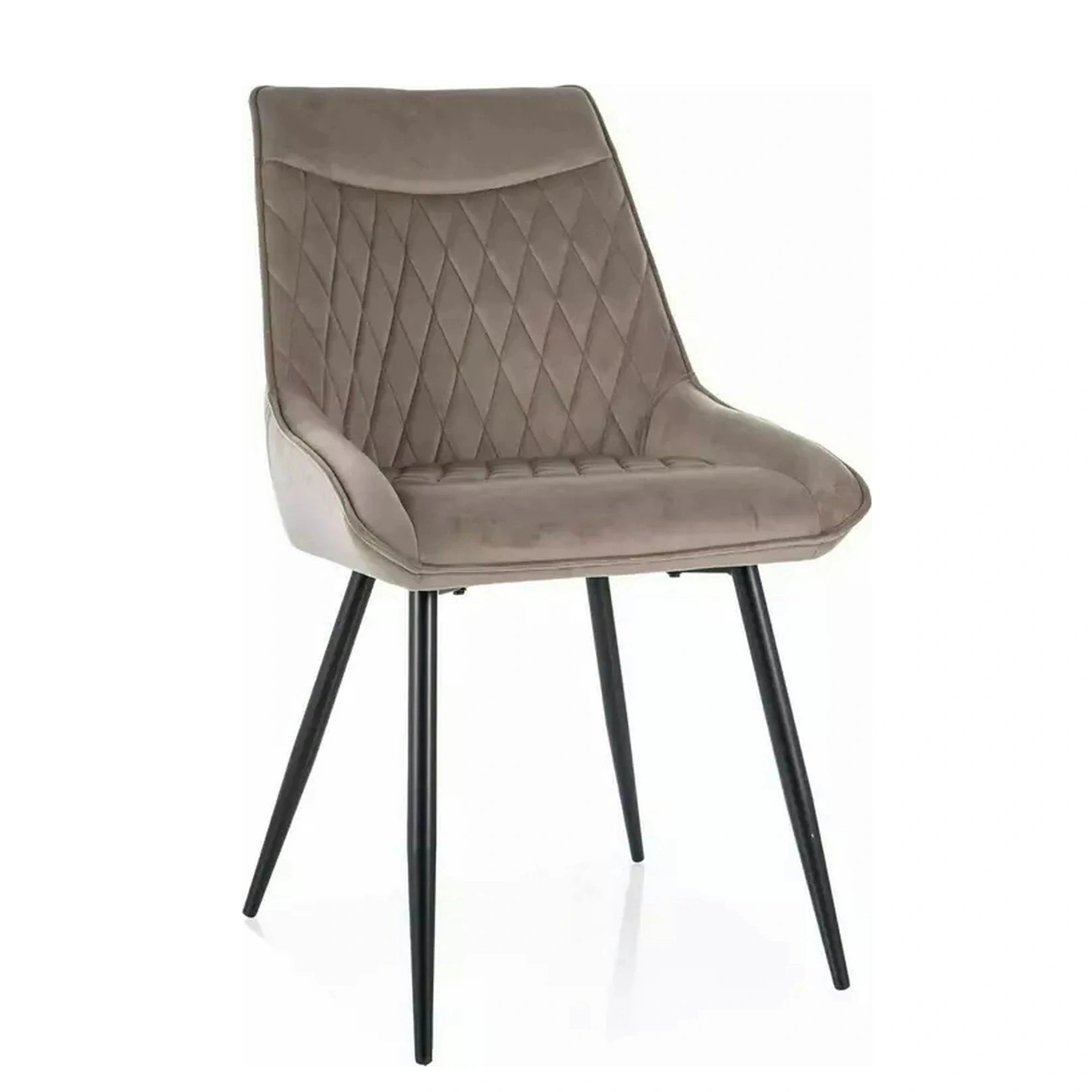 Scaun AGAT, bej inchis/negru, stofa catifelata - Bluvel 40/metal, 51x44x88 cm