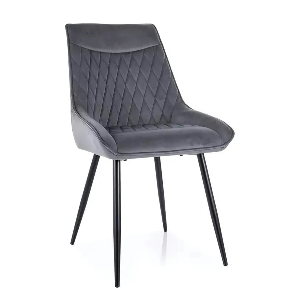 Scaun AGAT, gri/negru, stofa catifelata - Bluvel 14/metal, 51x44x88 cm