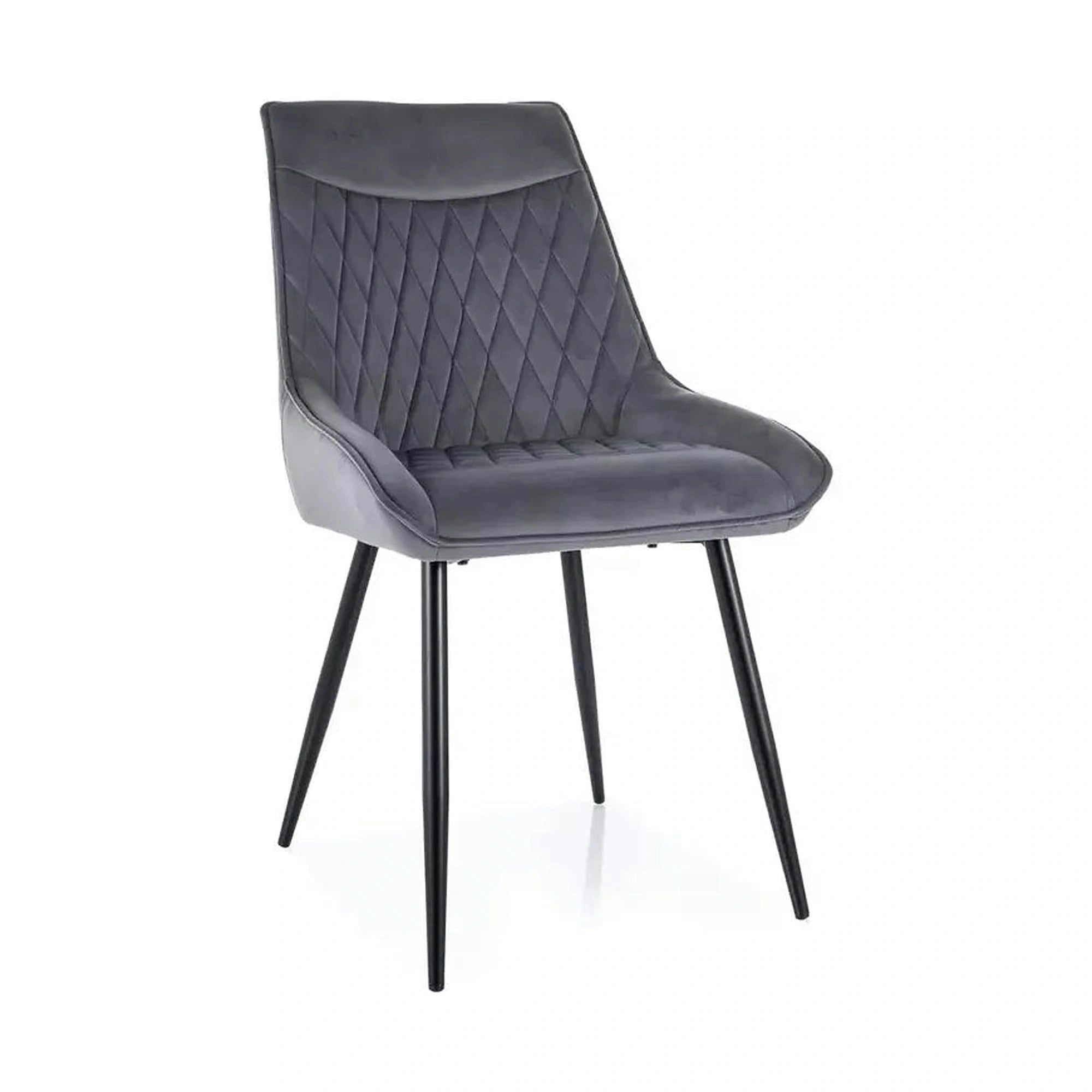 Scaun AGAT, gri/negru, stofa catifelata - Bluvel 14/metal, 51x44x88 cm