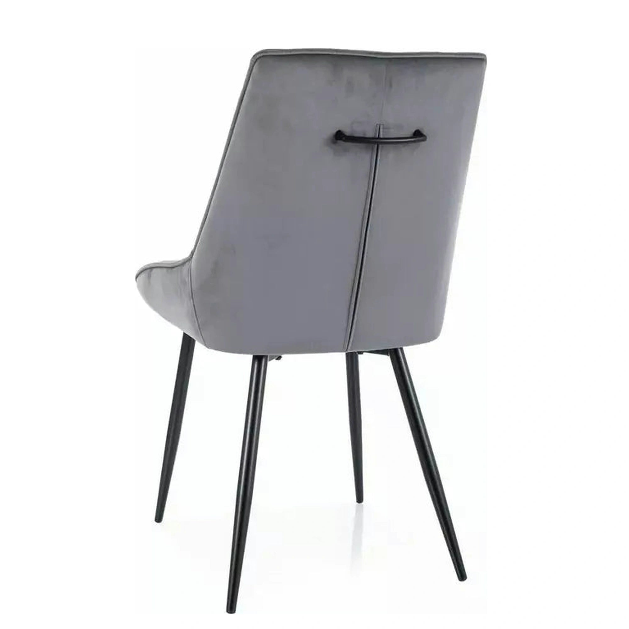 Scaun AGAT, gri/negru, stofa catifelata - Bluvel 14/metal, 51x44x88 cm