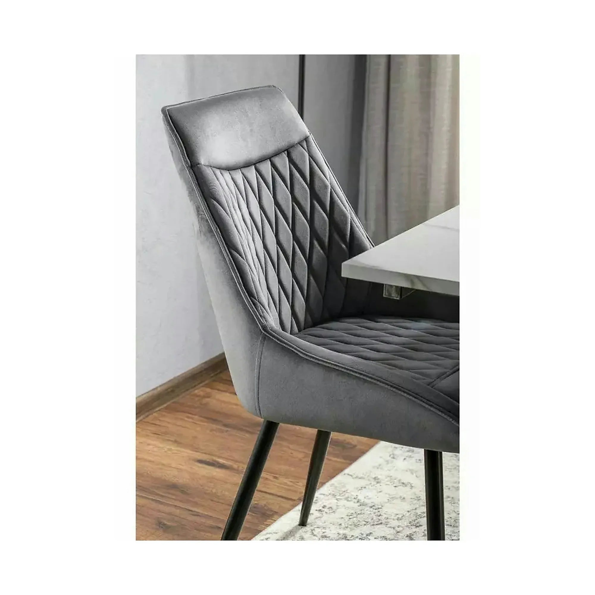 Scaun AGAT, gri/negru, stofa catifelata - Bluvel 14/metal, 51x44x88 cm