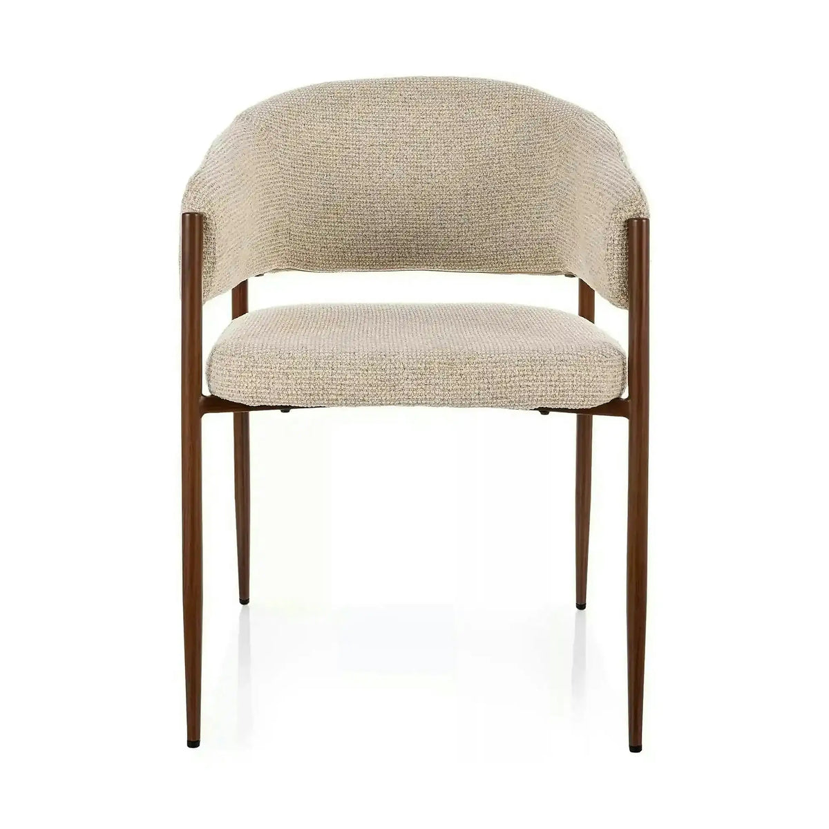 Scaun AKITA D, bej deschis/nuc, stofă/metal, 56x48x78 cm