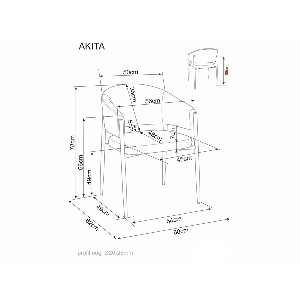 Scaun AKITA D, bej deschis/nuc, stofă/metal, 56x48x78 cm