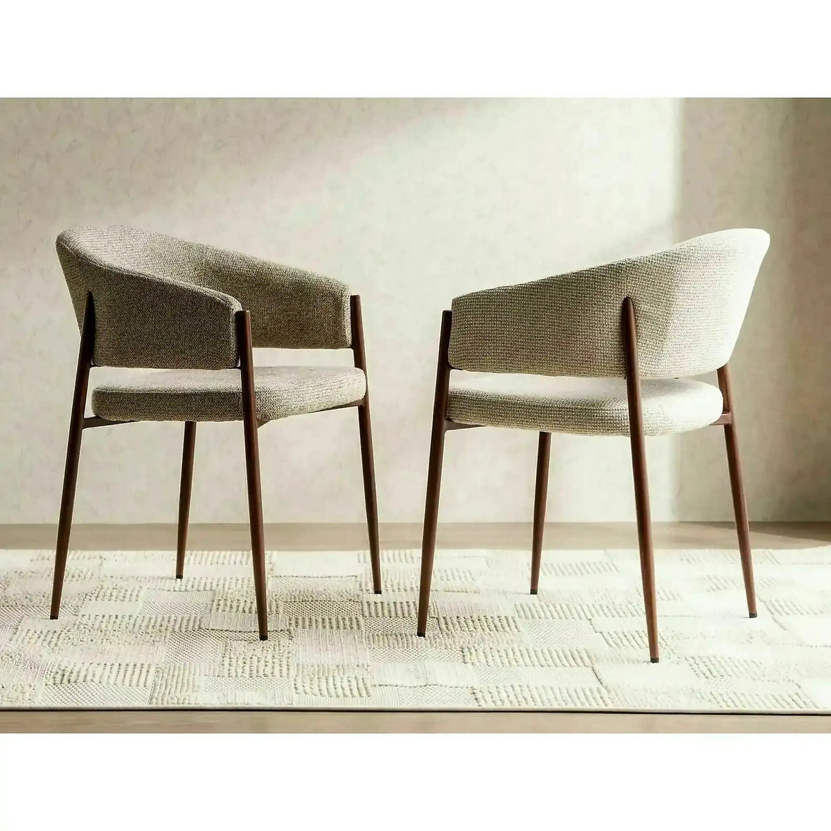 Scaun AKITA D, bej/nuc, stofă/metal, 56x48x78 cm