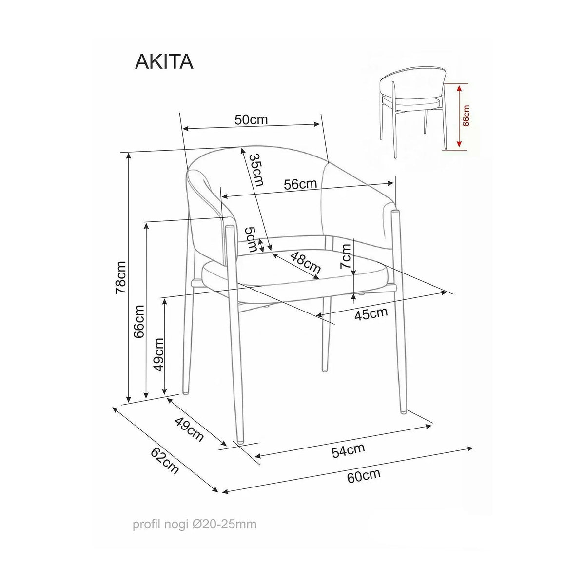 Scaun AKITA D, bej/nuc, stofă/metal, 56x48x78 cm