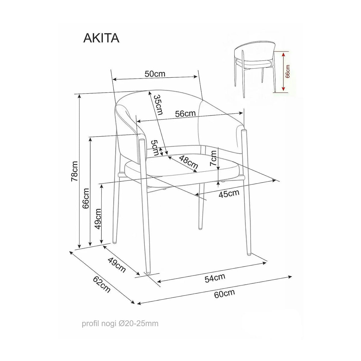 Scaun AKITA, gri/negru, stofă/metal, 56x48x78 cm