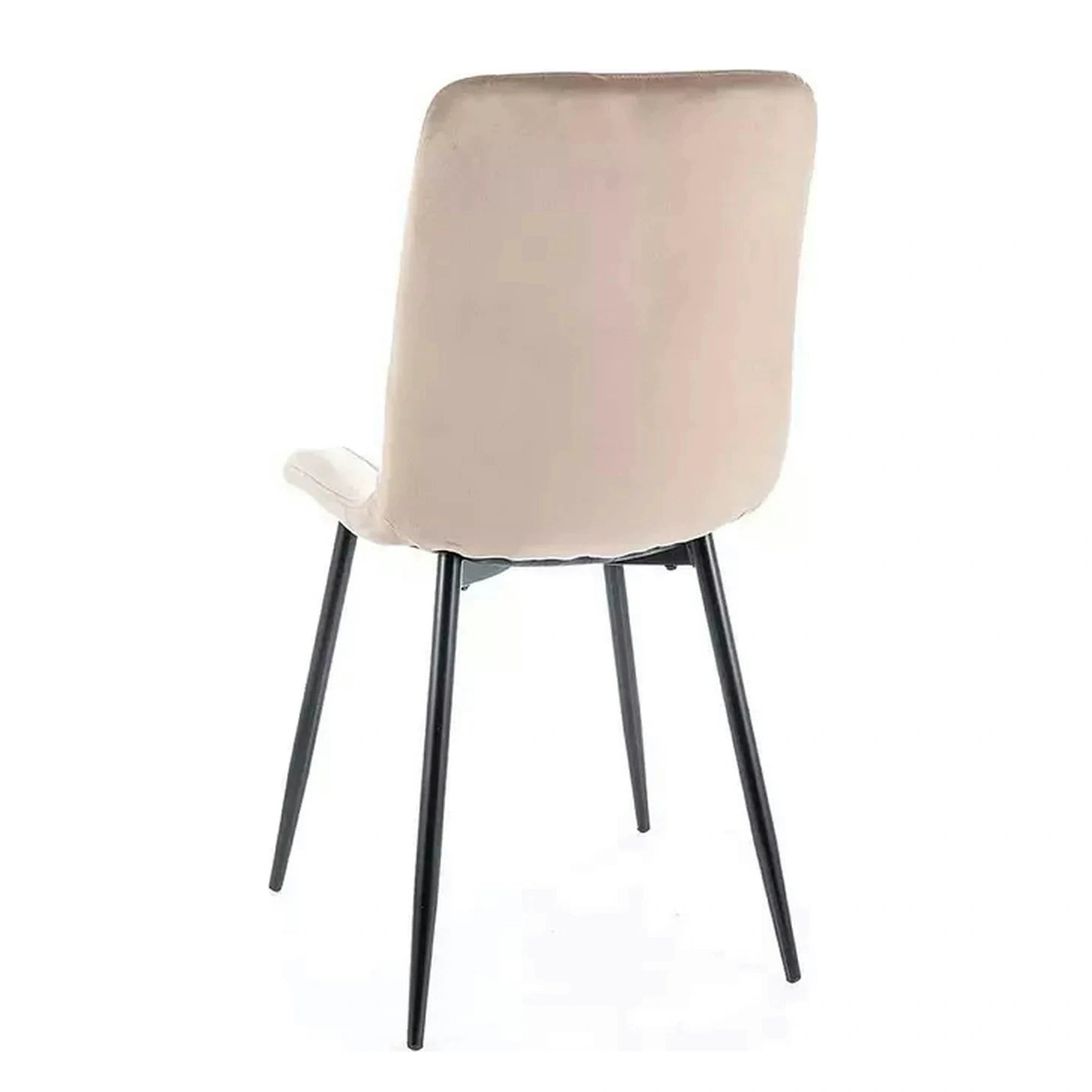 Scaun ALAN, bej/negru, stofa catifelata/metal, 45x39x91 cm