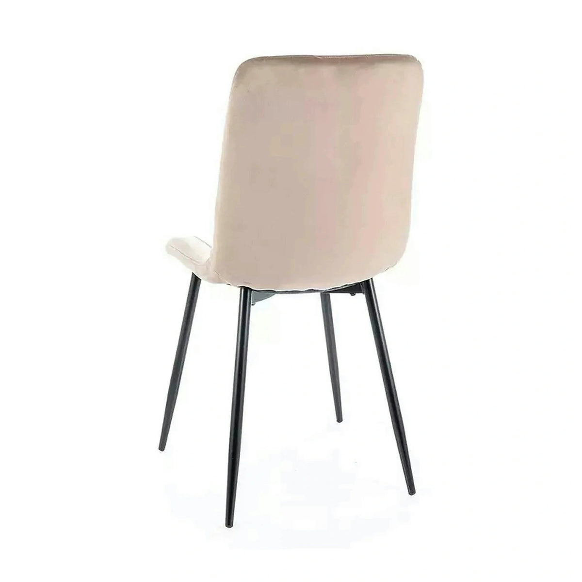 Scaun ALAN, bej/negru, stofa catifelata/metal, 45x39x91 cm