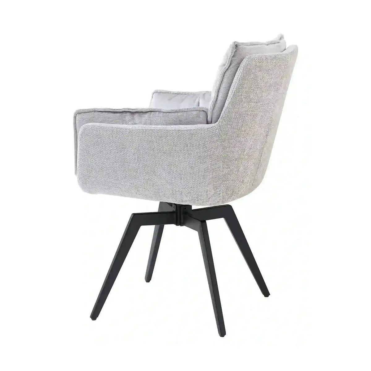 Scaun ALANI, gri/negru, stofa catifelata/metal, 64x65x89 cm