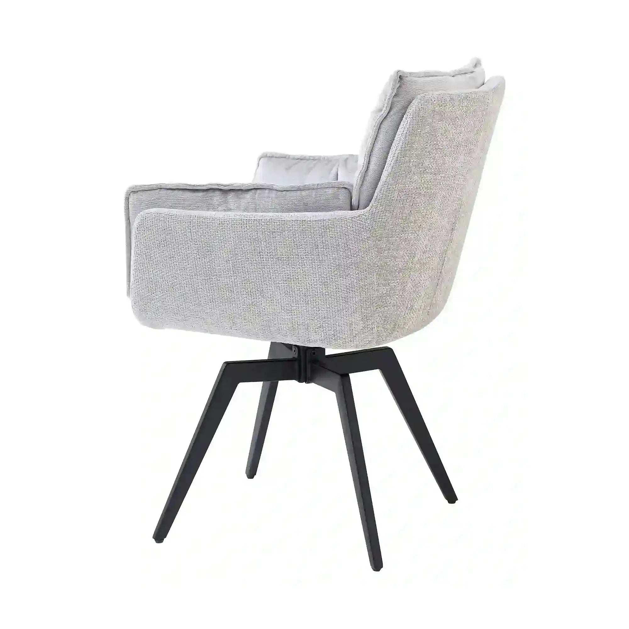 Scaun ALANI, gri/negru, stofa catifelata/metal, 64x65x89 cm