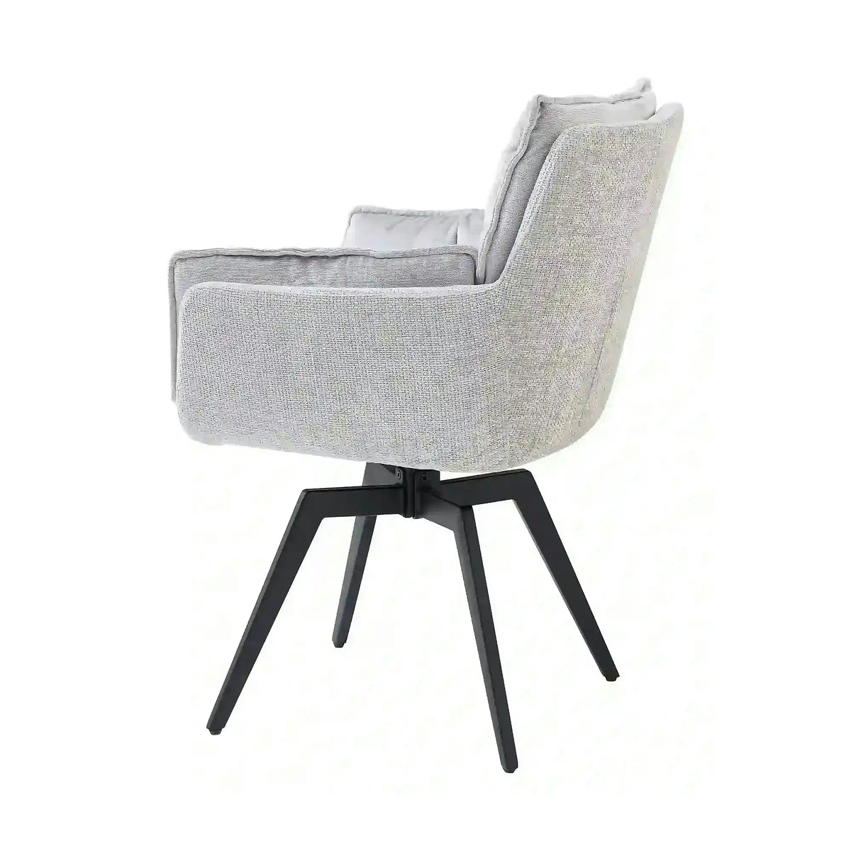 Scaun ALANI, gri/negru, stofa catifelata/metal, 64x65x89 cm