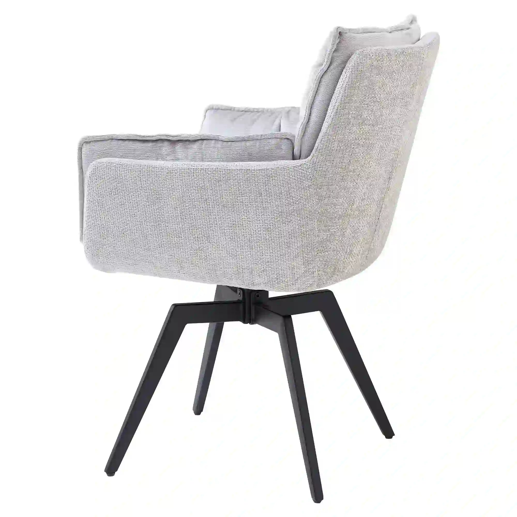 Scaun ALANI, gri/negru, stofa catifelata/metal, 64x65x89 cm