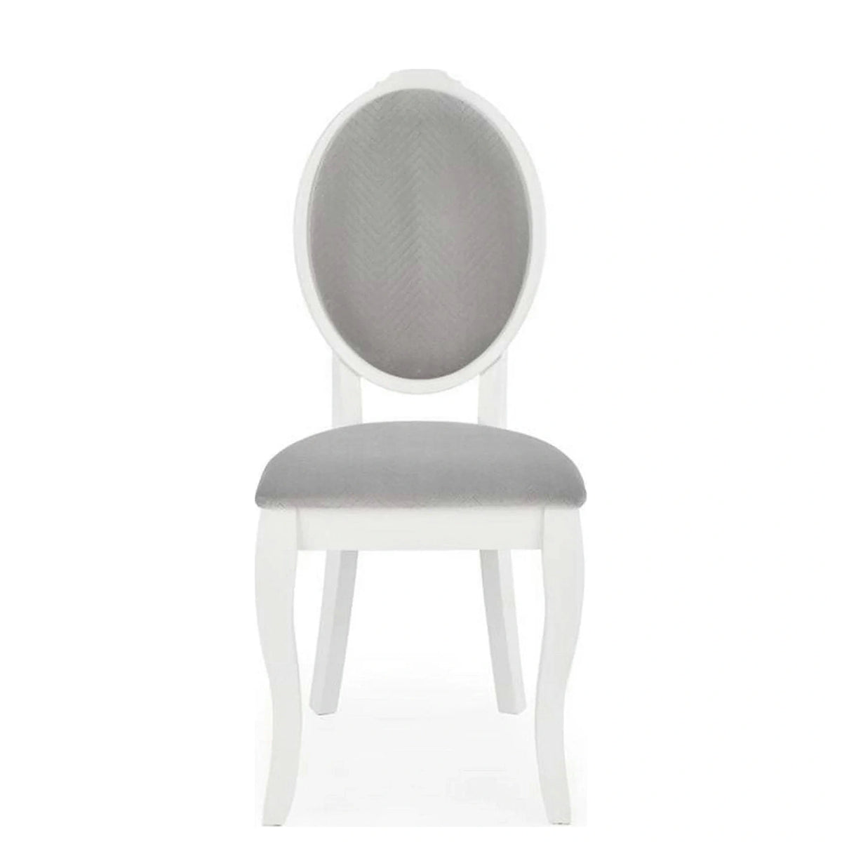 Scaun alb cu gri VELO, gri/alb, stofa catifelata/lemn, 44x53x96 cm