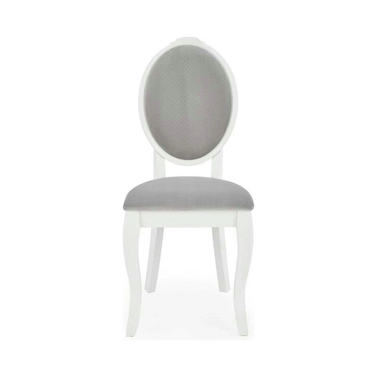Scaun alb cu gri VELO, gri/alb, stofa catifelata/lemn, 44x53x96 cm