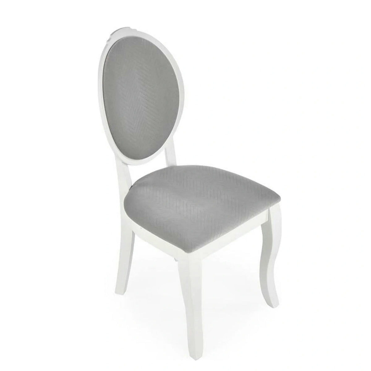 Scaun alb cu gri VELO, gri/alb, stofa catifelata/lemn, 44x53x96 cm