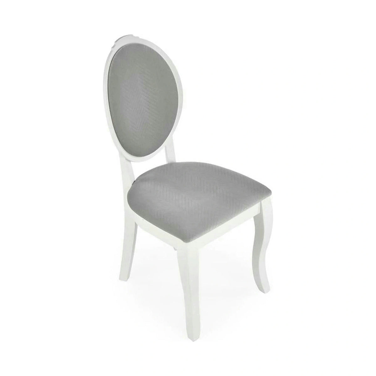 Scaun alb cu gri VELO, gri/alb, stofa catifelata/lemn, 44x53x96 cm