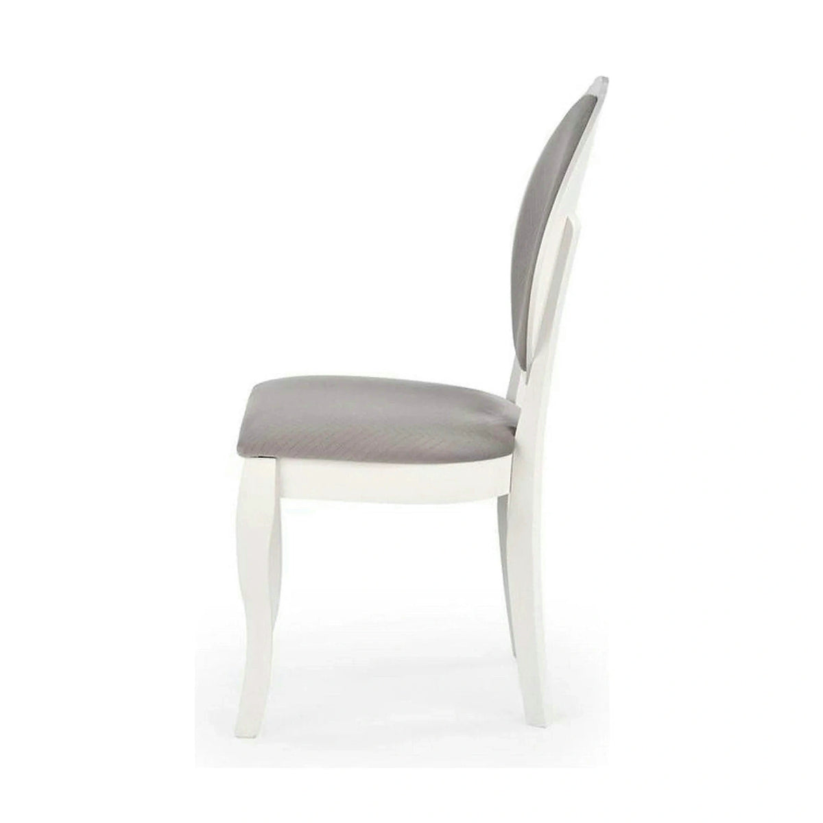 Scaun alb cu gri VELO, gri/alb, stofa catifelata/lemn, 44x53x96 cm