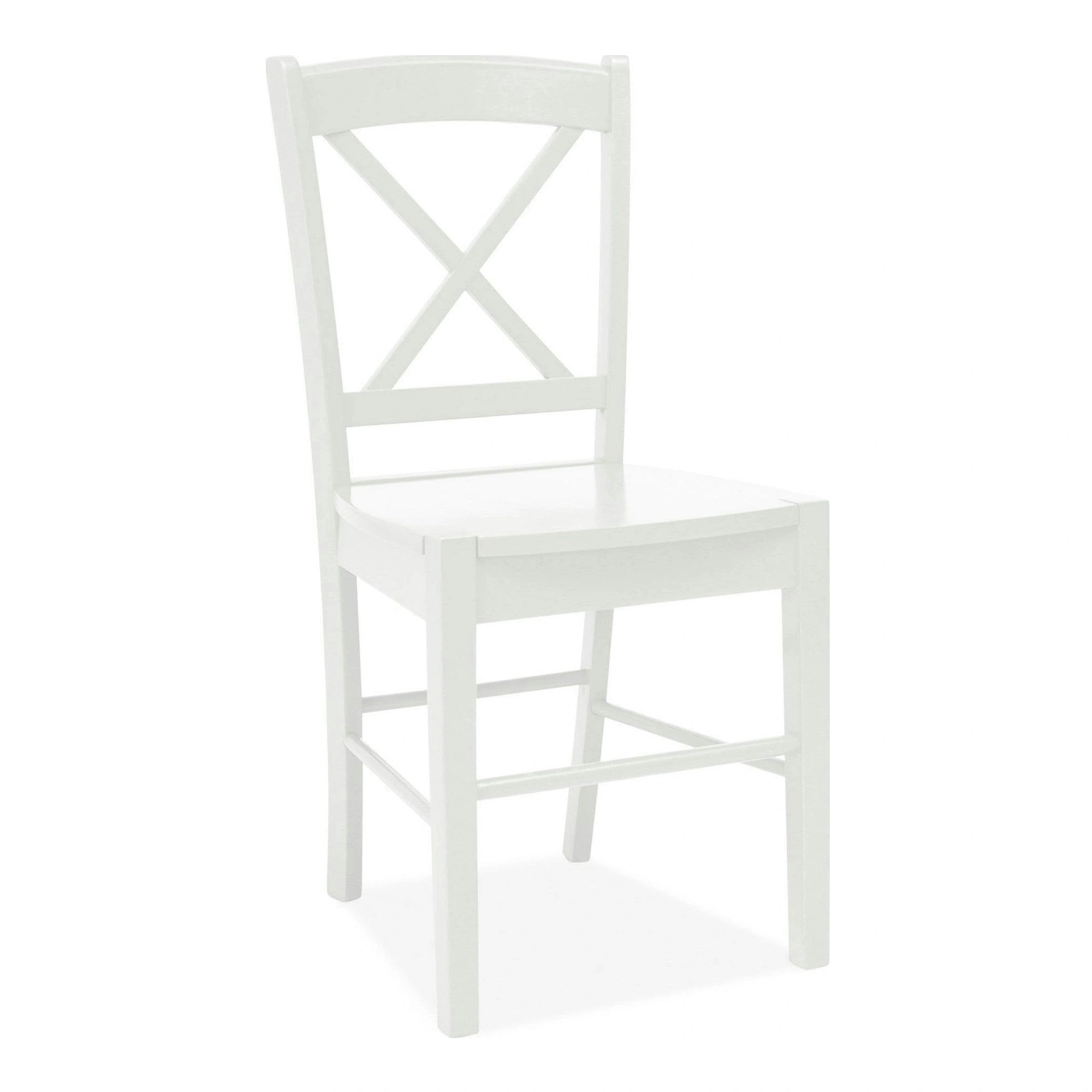 Scaun alb lemn masiv CD-56, 40x36x85 cm