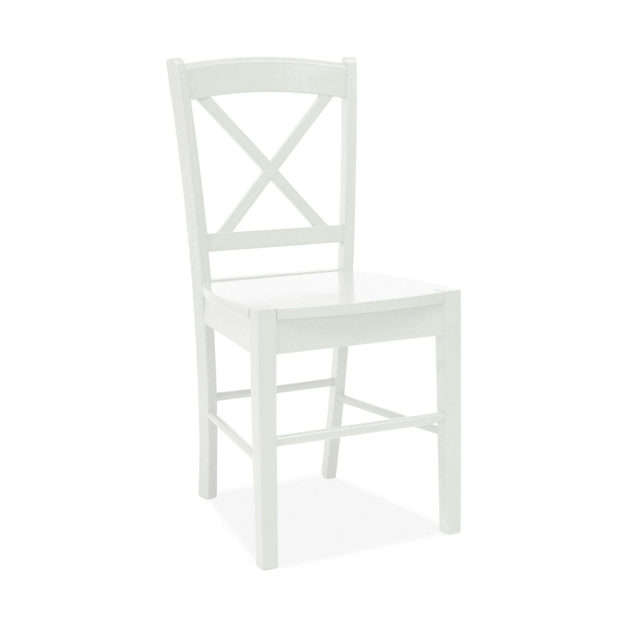 Scaun alb lemn masiv CD-56, 40x36x85 cm
