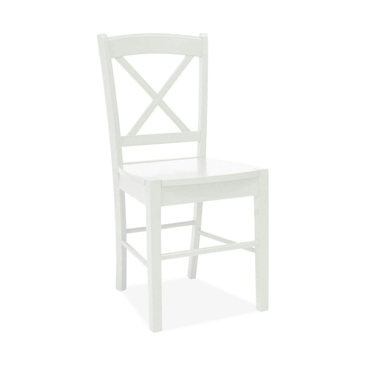 Scaun alb lemn masiv CD-56, 40x36x85 cm