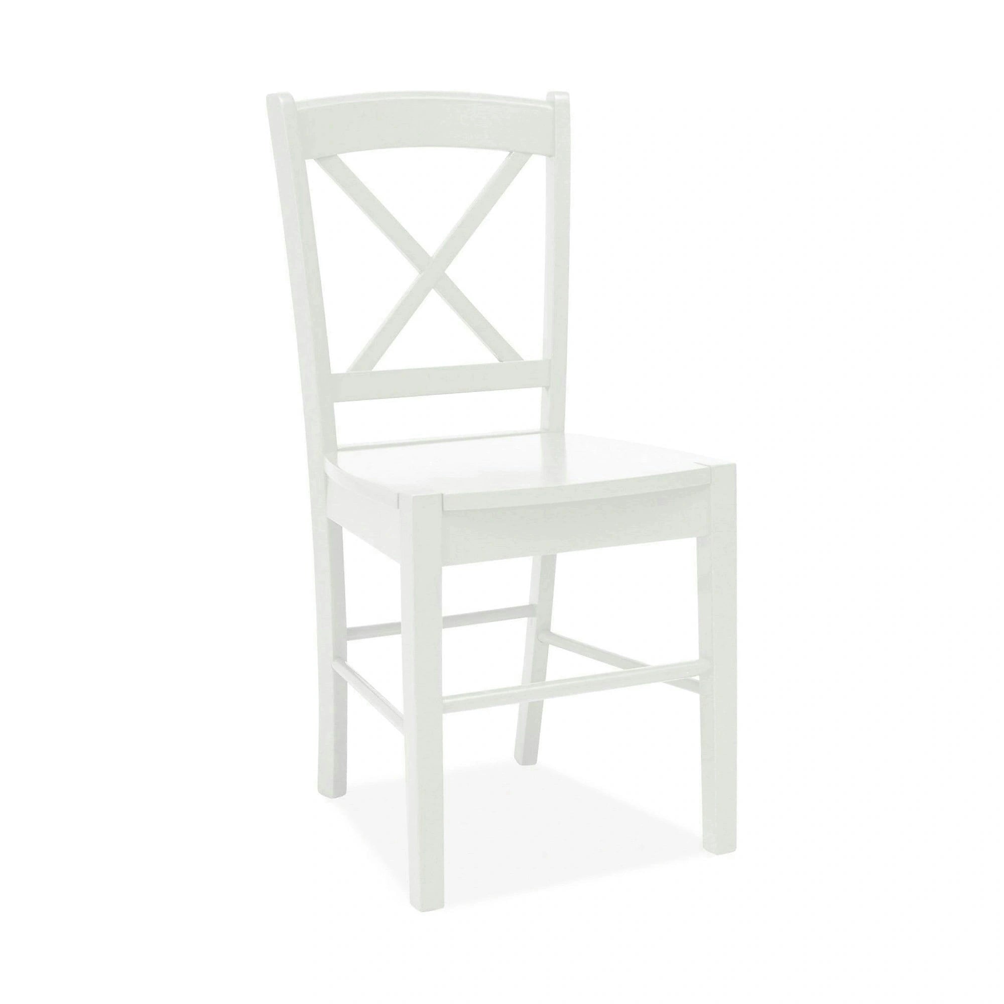Scaun alb lemn masiv CD-56, 40x36x85 cm