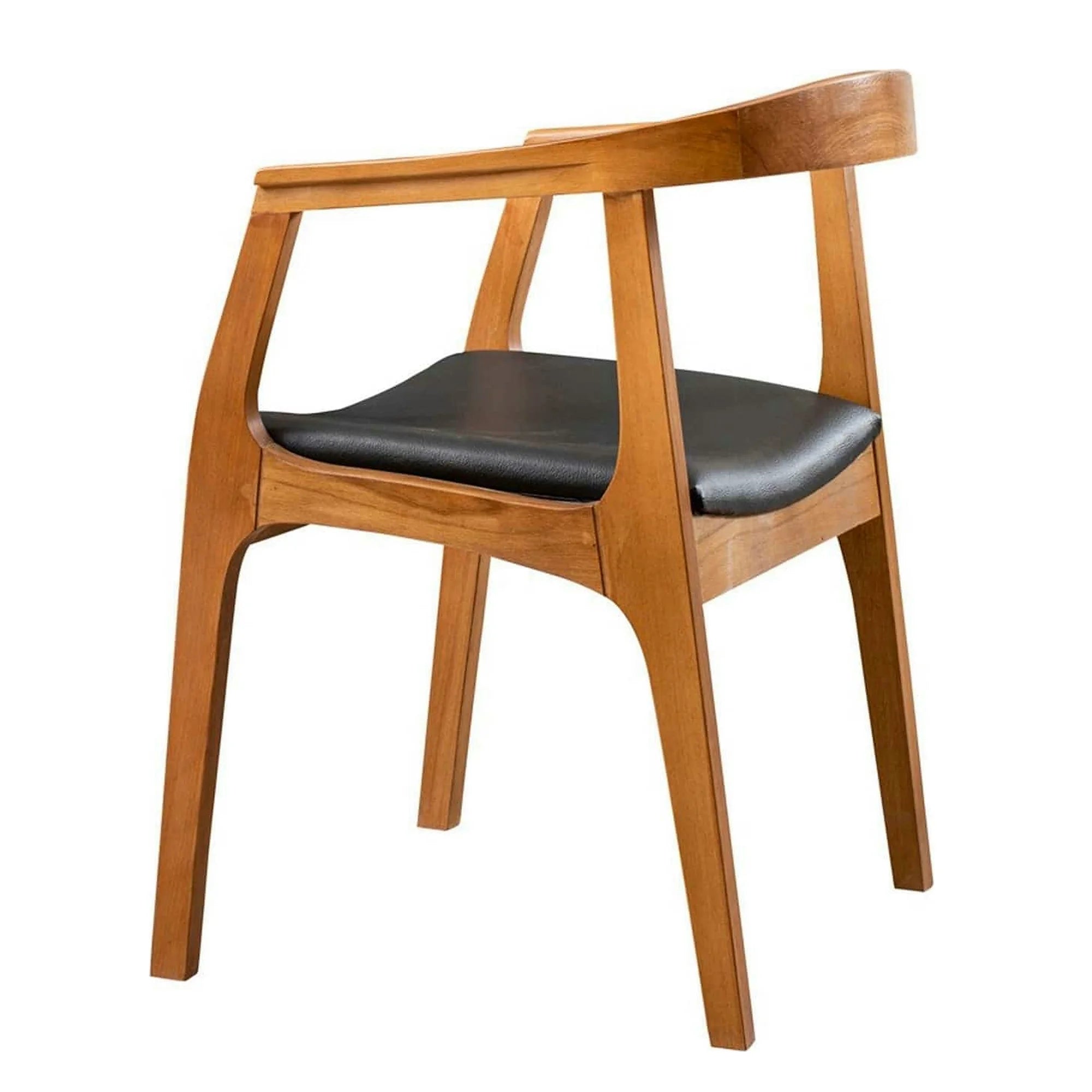 Scaun ALBERO 44, negru/nuc, piele ecologica/lemn, 50x53x70 cm