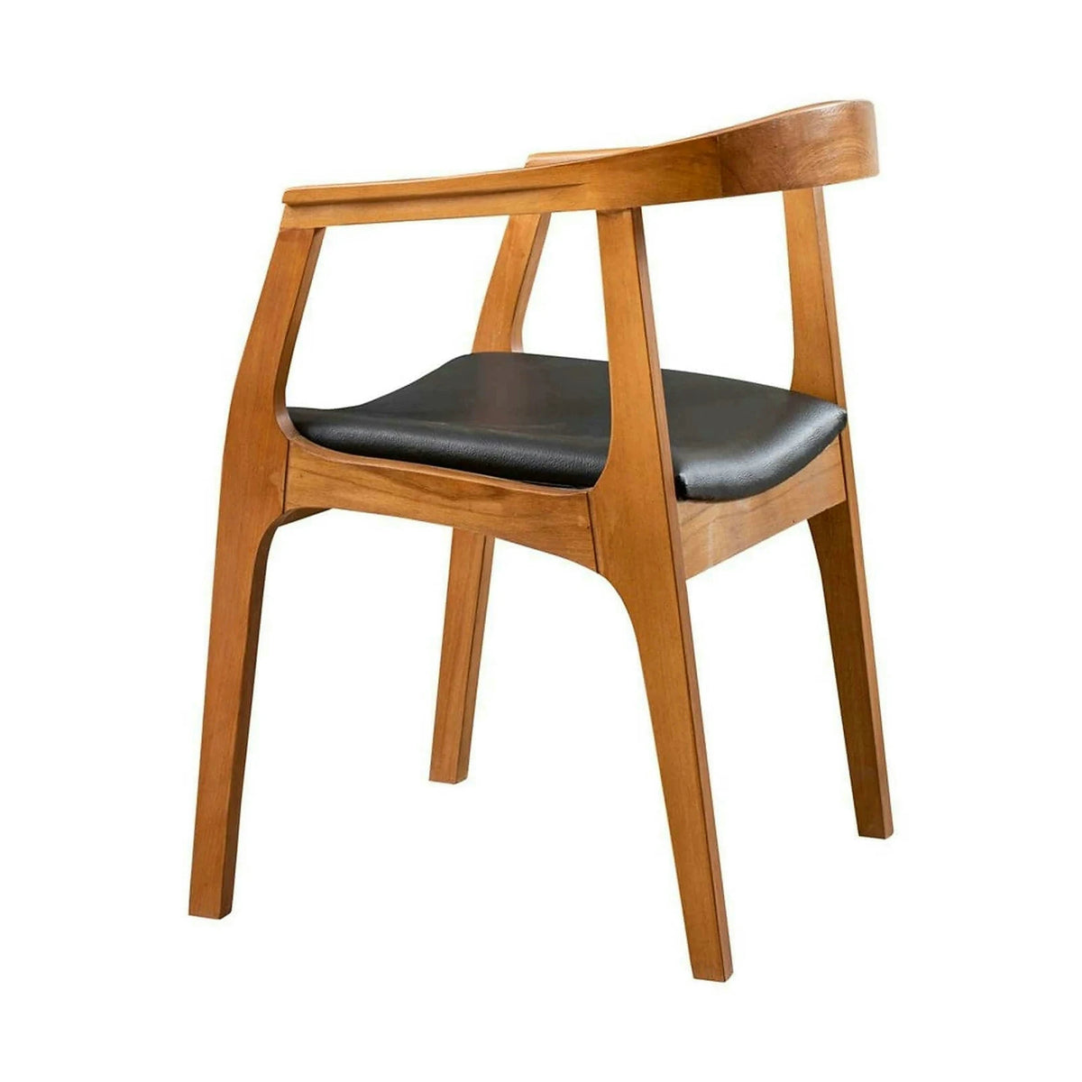 Scaun ALBERO 44, negru/nuc, piele ecologica/lemn, 50x53x70 cm