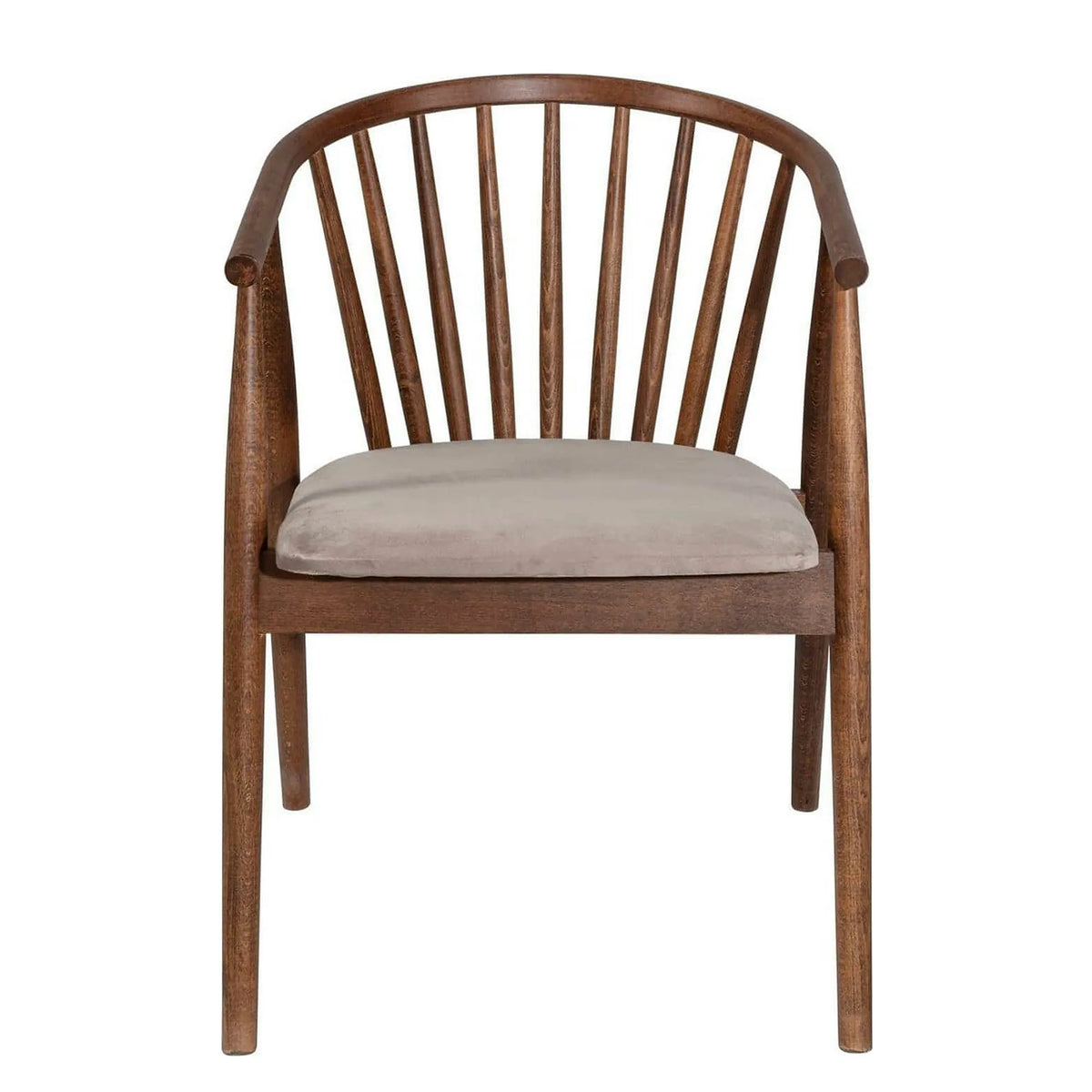 Scaun ALBERO 48, bej/nuc, stofa clasica/lemn, 55x47x77 cm