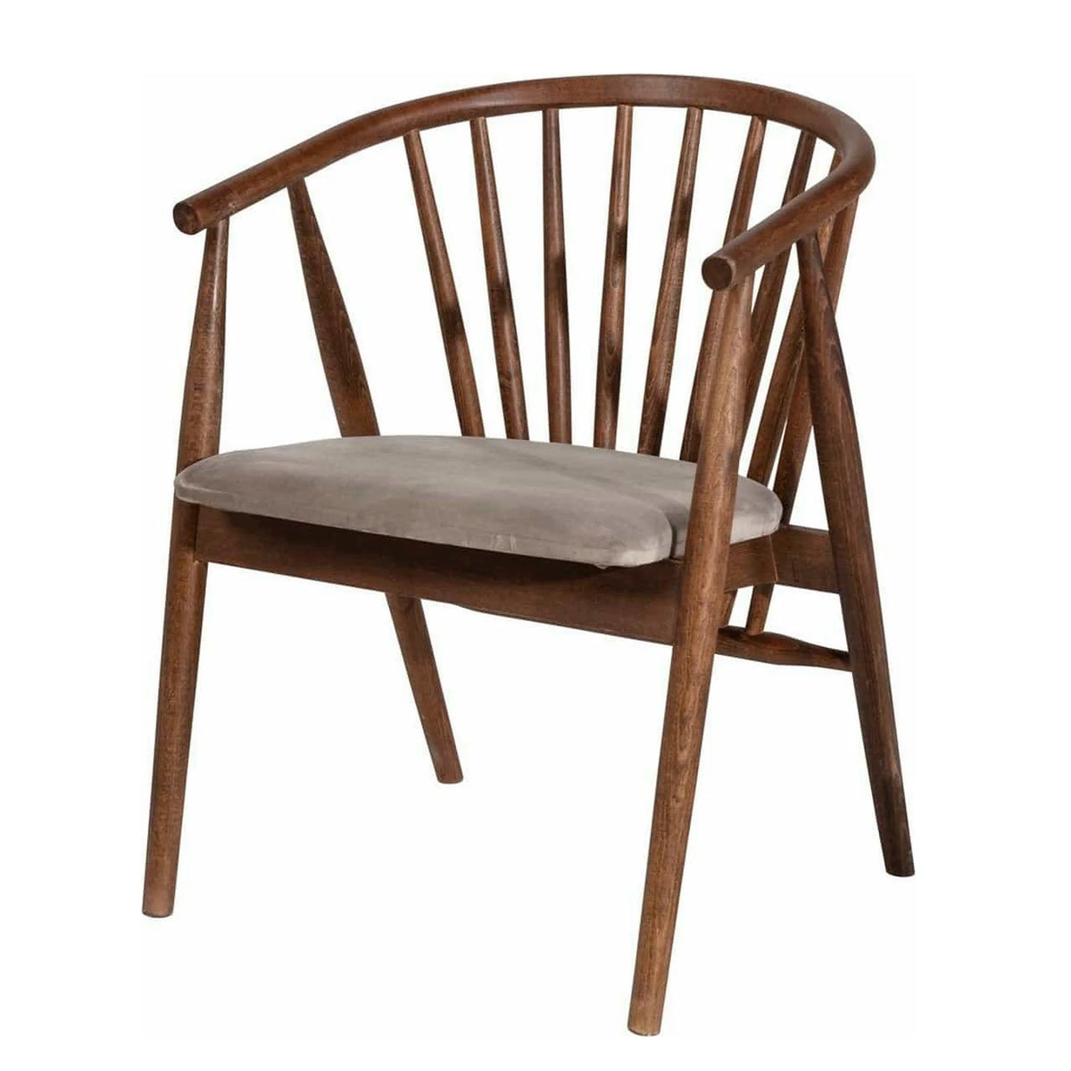 Scaun ALBERO 48, bej/nuc, stofa clasica/lemn, 55x47x77 cm