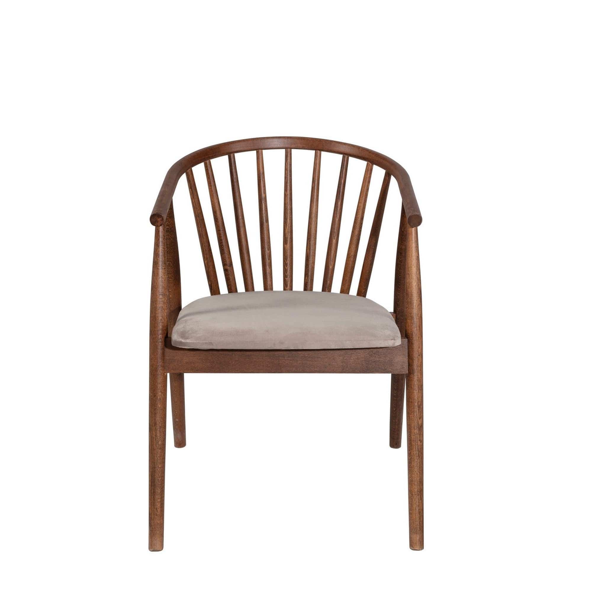 Scaun ALBERO 48, bej/nuc, stofa clasica/lemn, 55x47x77 cm