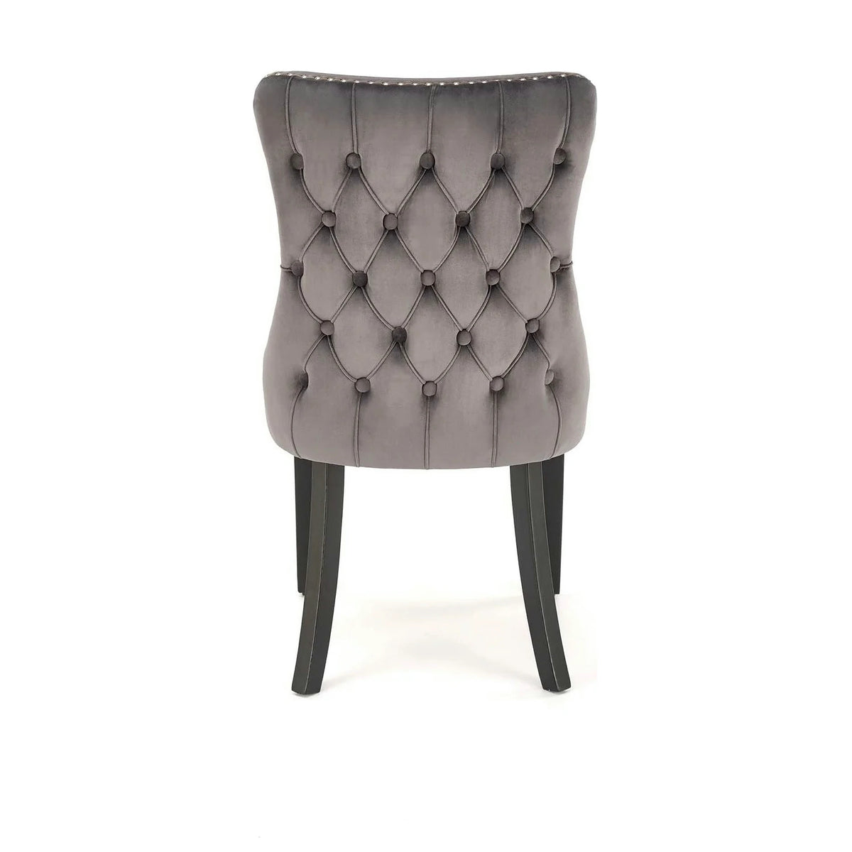 Scaun ALDA, gri/negru, stofa catifelata/lemn, 50x62x95 cm