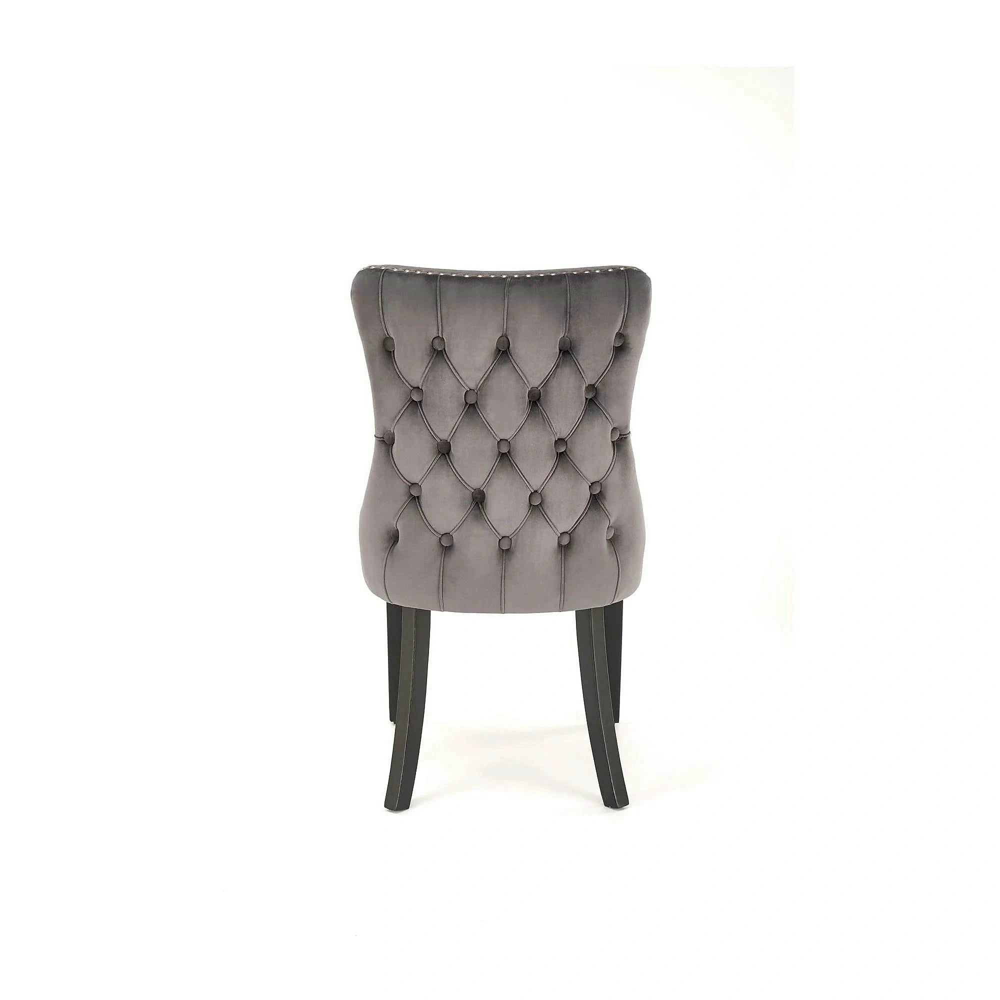 Scaun ALDA, gri/negru, stofa catifelata/lemn, 50x62x95 cm