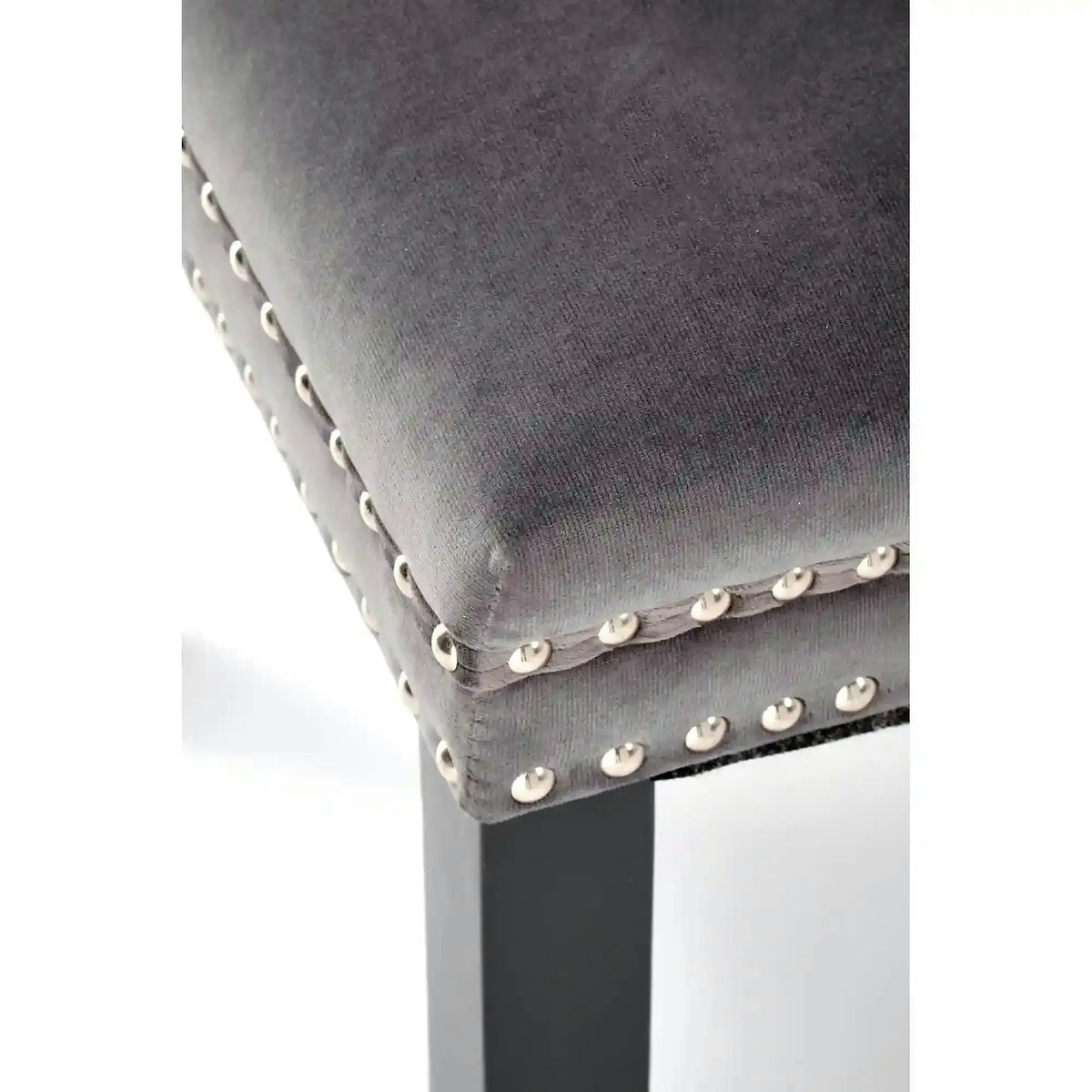 Scaun ALDA, gri/negru, stofa catifelata/lemn, 50x62x95 cm