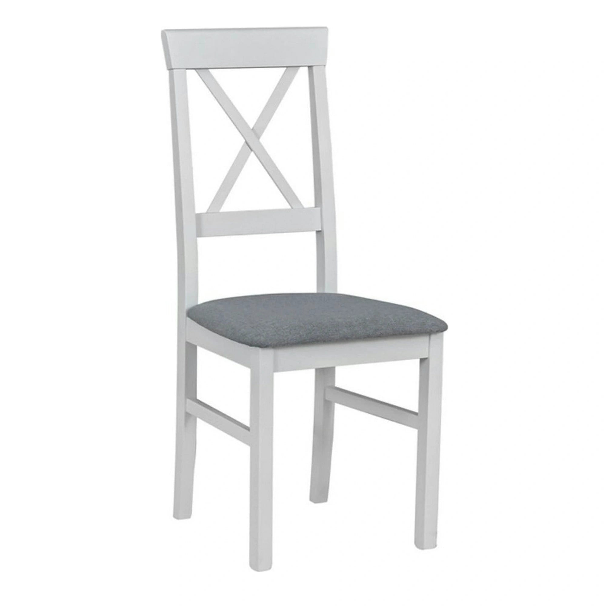 Scaun ALLA 3, gri/alb, stofa clasica/lemn, 43x51x95 cm