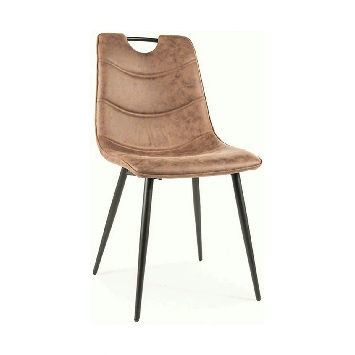 Scaun ALOE, maro/negru mat, stofa microfibra/metal, 46x41x91 cm