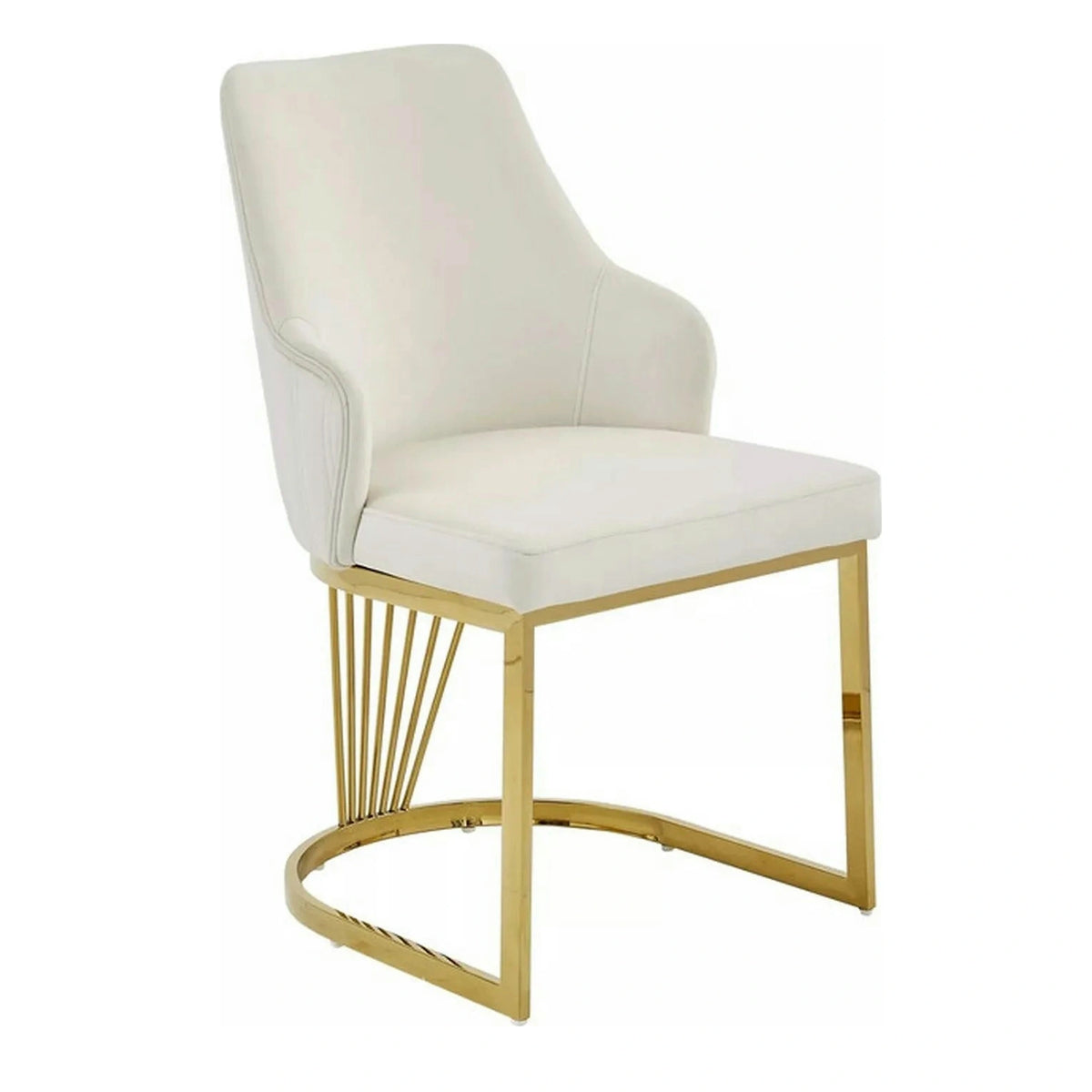 Scaun ALURE, bej deschis - Bluvel 22, stofa catifelata/metal, 52x64x89 cm