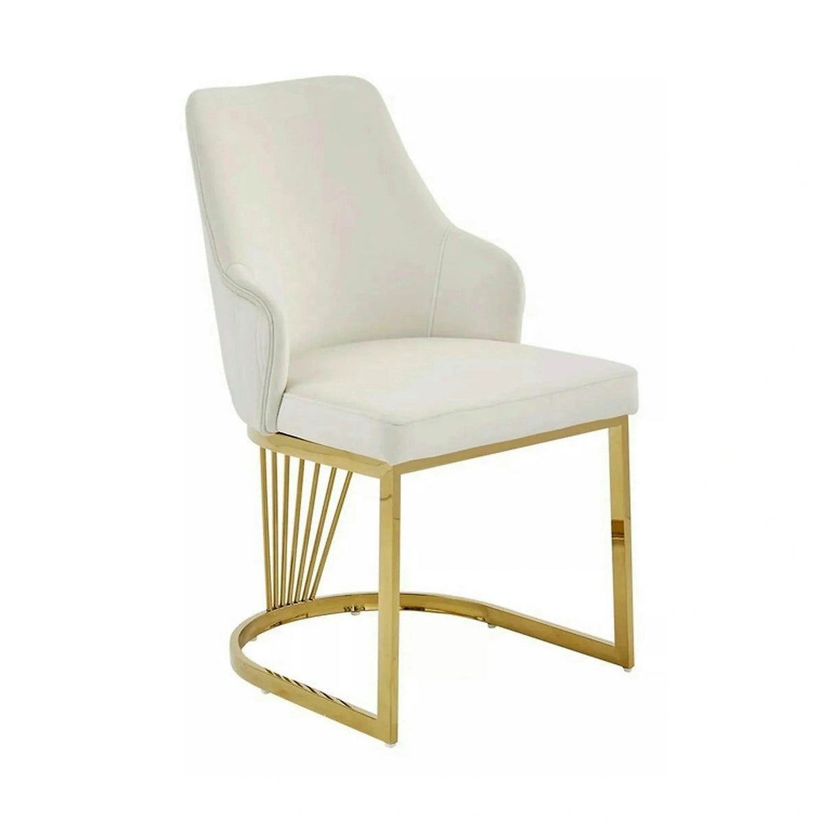 Scaun ALURE, bej deschis - Bluvel 22, stofa catifelata/metal, 52x64x89 cm