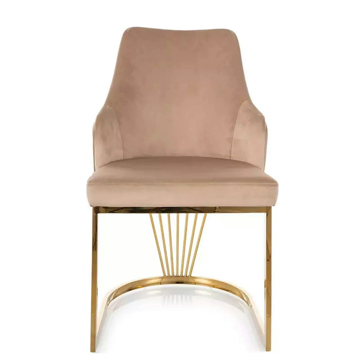 Scaun ALURE, bej inchis - Bluvel 28, stofa catifelata/metal, 52x64x89 cm