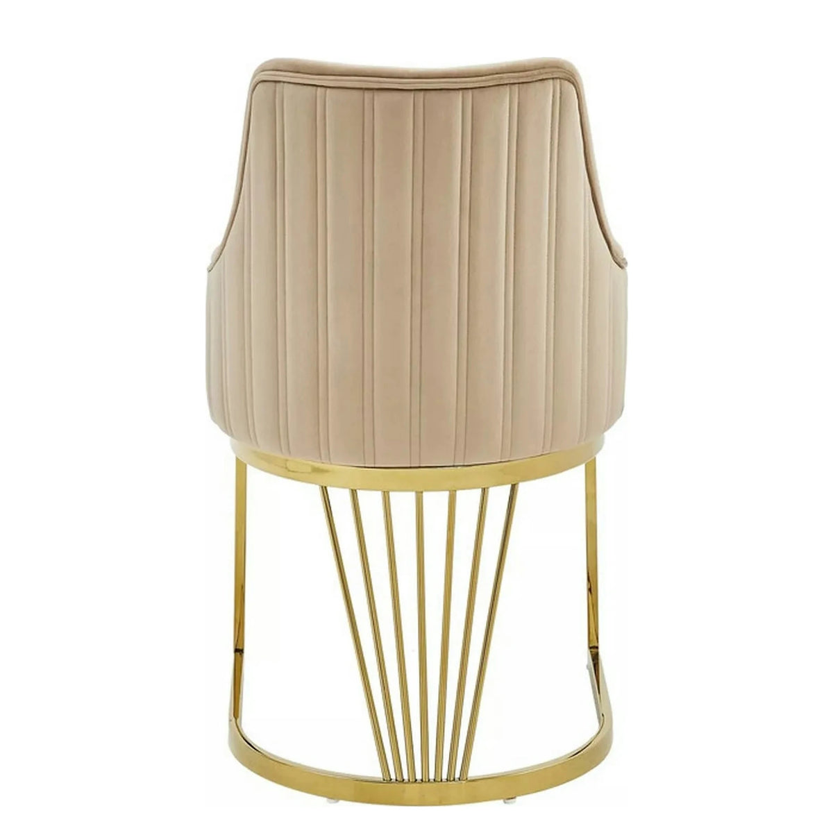 Scaun ALURE, bej inchis - Bluvel 28, stofa catifelata/metal, 52x64x89 cm