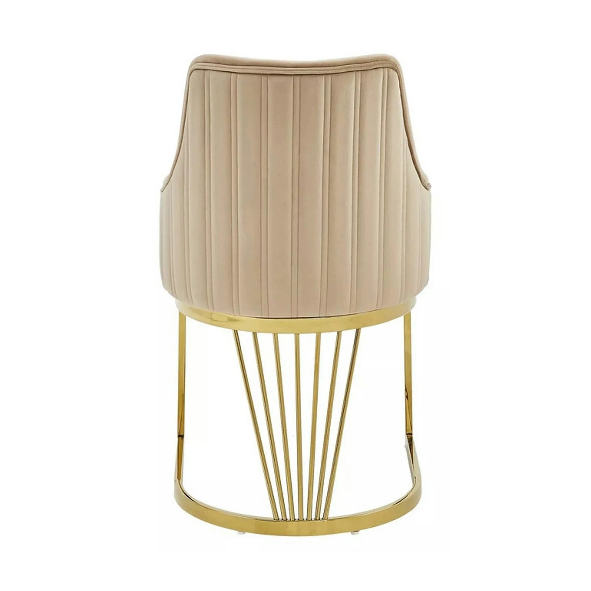 Scaun ALURE, bej inchis - Bluvel 28, stofa catifelata/metal, 52x64x89 cm