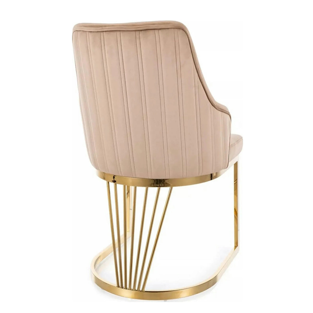 Scaun ALURE, bej inchis - Bluvel 28, stofa catifelata/metal, 52x64x89 cm